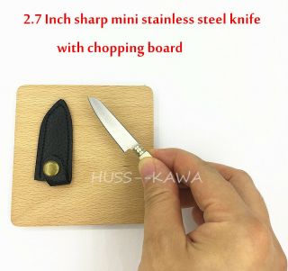 2.  7inch Miniature Steel Kitchen Knife,  Chopping Board Sharp Edged Knife Gift E