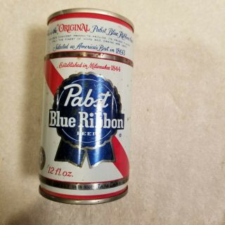 Vintage Pabst Blue Ribbon Flat Top Beer Can,  12 Oz,  Punch Top
