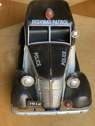 Police Car - 1937 Classic Roosevelt Tinplate Model Collectible and Rare 2