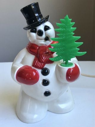 Vintage Mid Century 1950’s Christmas Royal Hard Plastic Light Up Snowman