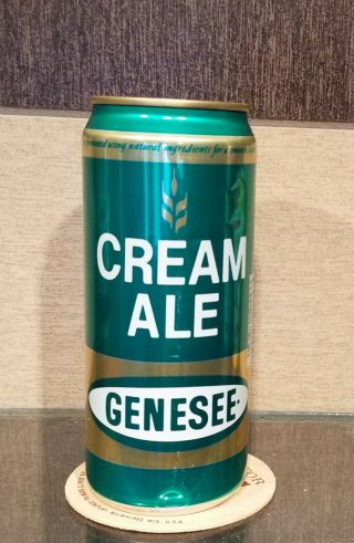 Bottom Opened 16 Ounce Genesee Cream Ale Beer Can Rochester York Half Quart