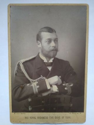 Royalty Duke Of York King George V Cabinet Photo By W.  & D.  Downey,  London