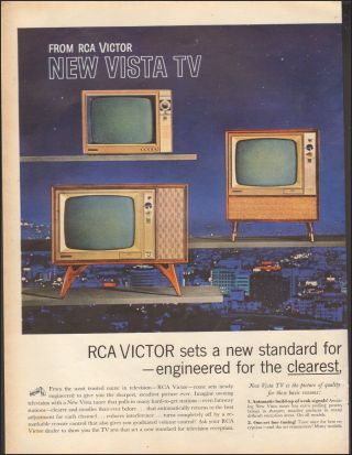 1961 Vintage Ad For Rca Vista Television`retro Multi Styles 2 - Pgs