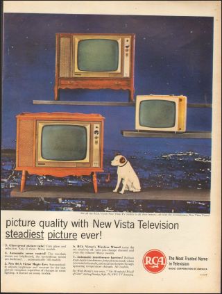 1961 Vintage ad for RCA Vista Television`retro Multi Styles 2 - pgs 2