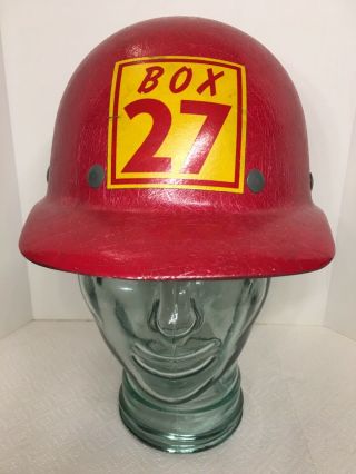 Vintage Hard Hat Fiberglass Welsh Supergard Usa Firefighter Hard Hat Box 27