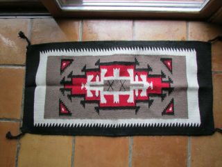Southwest Navajo Wool Indian Designed 20 " By 40 " Storm Pattern Style Rug