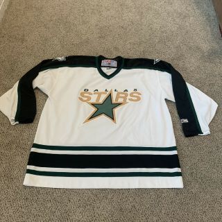 Vintage Made In Canada Ccm Maska Air Knit Dallas Stars Hockey Jersey Size Xxl