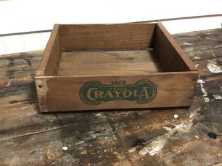 Vintage Crayola Crayon 1903 Crate Stock Box Craft Wooden Collectible Wood