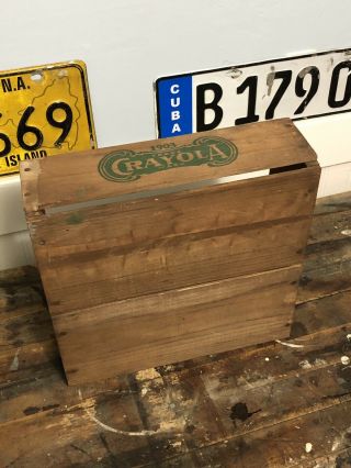 Vintage Crayola Crayon 1903 Crate Stock Box Craft Wooden Collectible wood 3
