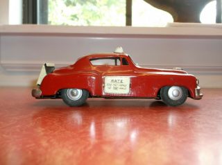Vintage Hadson Red Taxi Toy Tin Friction Car Japan 1950 