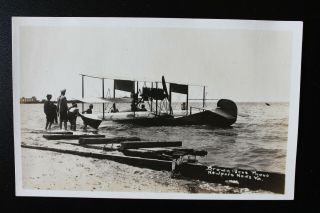 Us Navy Rppc Of Glenn Curtis Model F Flying Boat & Crew C.  1913