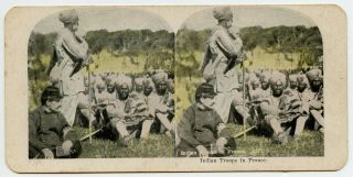 Indian Troops In France Wwi Vintage Military Stereoview