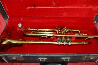 Vintage King Cleveland 600 Usa Made Trumpet W/king 7c Mp & King Case