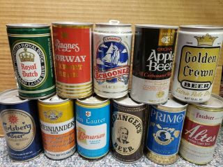 Miscellaneous Vintage Beer Cans,  Set Of 11