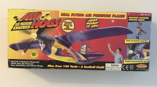 Open Box Vintage 1998 Air Hogs Air Pressure Plane Spinmaster Toy Outdoor Fly