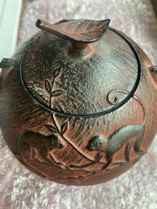 Teavana Year of the Monkey Red Cast Iron Teapot (2009) Monkeys Tea Pot Gorgeous 2