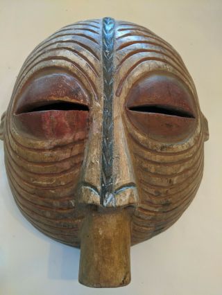 Vintage Hand Carved Wood Primitive African Mask