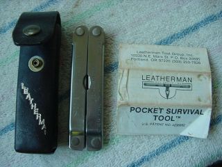 Nm Vintage Leatherman Pocket Survival Tool Early Version Inches Only Multi Tool 
