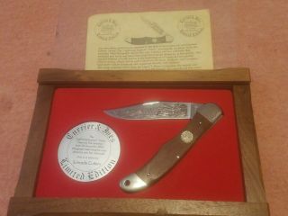 Schrade Limited Edition Currier And Ives " Lightning Express " Train Pocket Knife