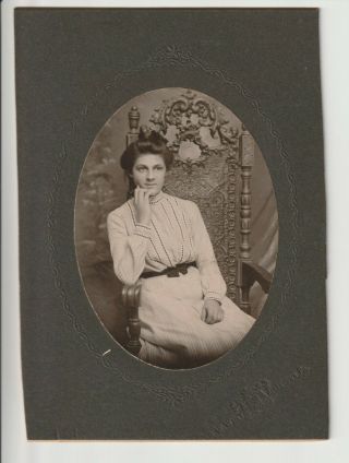 Cut Cabinet Card Of A Lady 1901 Era By Wint Of 629 Hamilton St In Allentown Pa