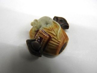 Exquisite Ceramic Japanese Obidome W/mouse,  Lucky Mallet,  Daikokuten R198