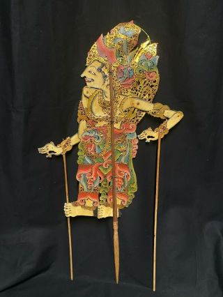 Old Vintage Indonesian Java Wayang Kulit Handmade Shadow Stick Puppet