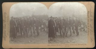 1898 Photo Type Civil War Stereoview,  Officers Of 2nd U.  S.  Infantry,  Chicamauga