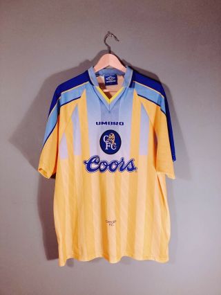 Chelsea Fc 1996 - 97 Away Vintage Football Shirt Umbro Xxl