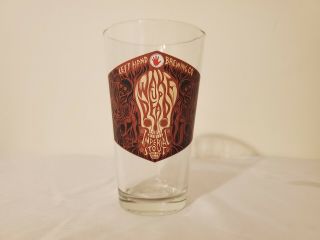 Wake Up Dead Imperial Stout Skull Pint Beer Bar Glass Left Hand Brewing Co.  6 "