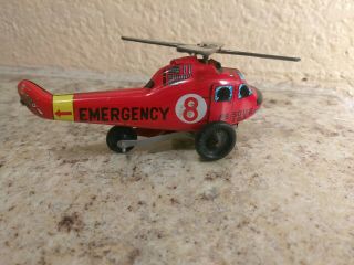 Vintage Tin Friction Toy Helicopter