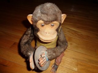 Vintage Daishin Ck Japan Jolly Chimp Monkey With Cymbals Display Only