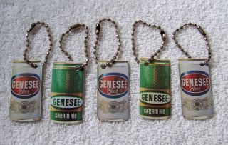 5 Nos Vintage Genesee Beer / Cream Ale Double Sided Sweating Beer Can Key Chains