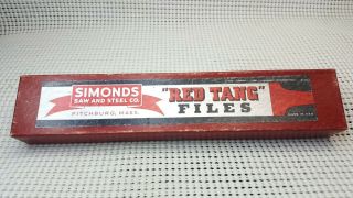 Vintage 1 Dozen Nos - Simonds Red Tang Slim Taper 7 In File -