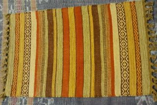 Vintage Small Miniature Native American Navago Rug 21  X 13  Inch Old