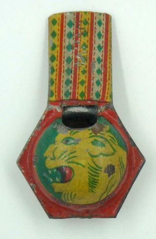 Vintage Pre War Japanese Tin Whistle - Lion Head