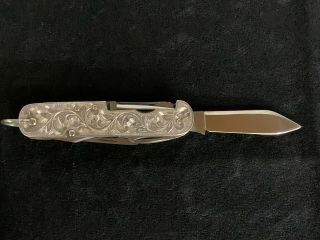 Vintage Sterling Silver Oriental 8 Blade Pocket Knife
