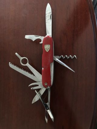 Vintage Wenger Wengerinox Swiss Army Knife With 9 Tools,  Made In Switzerland