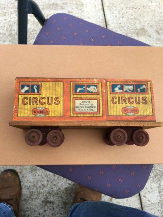 Early Vintage N.  D.  Cass & Co.  Wooden Toy Circus Car
