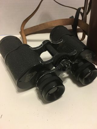Vintage German Hertel & Reuss Optik Kassel Binoculars 8x40 With Leather Case
