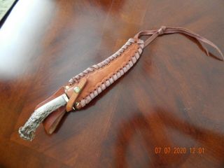 Vintage Hand Made " Ken Richardson " Large Fish Fillet Knife / Leather Sheath