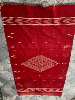 Antique Red Native American Mexican Blanket,  43x79