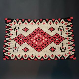 Antique Indian Native American Weaving Textile Diamond Red Black Vtg