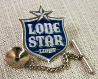 Lone Star Light Beer Tie Tack Pin And Chain Clasp