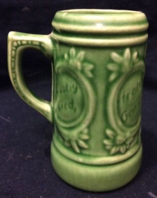 Froh Gemut Small Vintage Ceramic Green Beer Mug Made In Germany