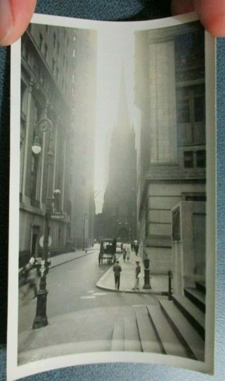Orig 1934 Trinity Church Towards Wall Street Nassau St York City Photo Nyc