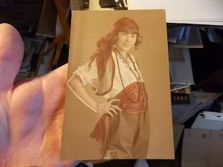Vint Hand Tinted Or Colored Studio Photo,  Young Woman In Gypsy Or Pirate Attire