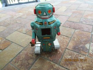 Vintage Tin Wind Up Toy Robot  Made In Japan