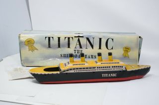Vintage Steam Powered Titanic Pop - Pop Boat Ship Rattandeep Tin Toy