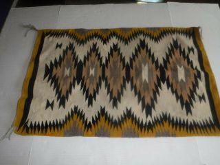 Vintage Navajo Saddle Blanket Rug 33 X 22 - 1950 