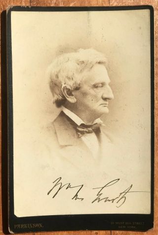 William M.  Evarts Pres.  Andrew Johnson Impeach Counsel 1885 Signed Cabinet Photo